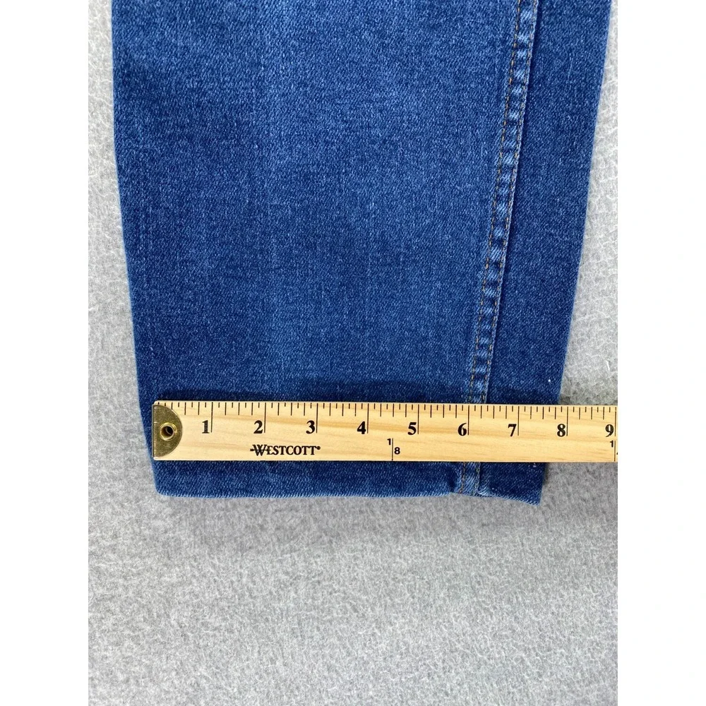 Vintage Levi's With‎ A Skosh Orange Tab Mens Sz 34x25 Blue Leather Pocket Patch